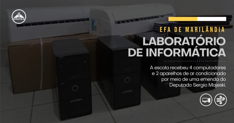 Read more about the article Escola de Marilândia recebe computadores e aparelhos de ar condicionado